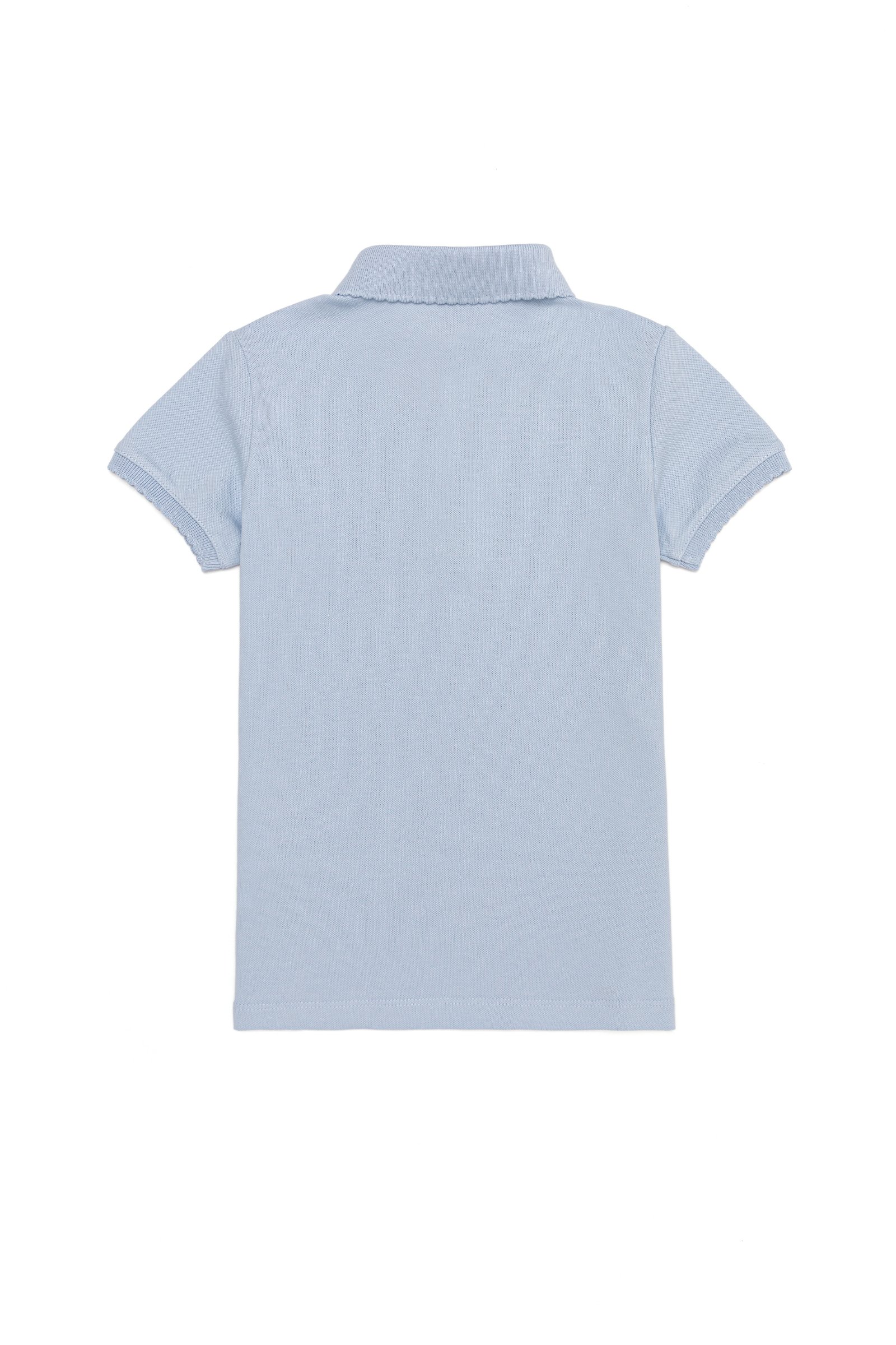 تی شرت یقه پولو سورمه ای روشن  استاندارد فیت  دخترانه یو اس پولو