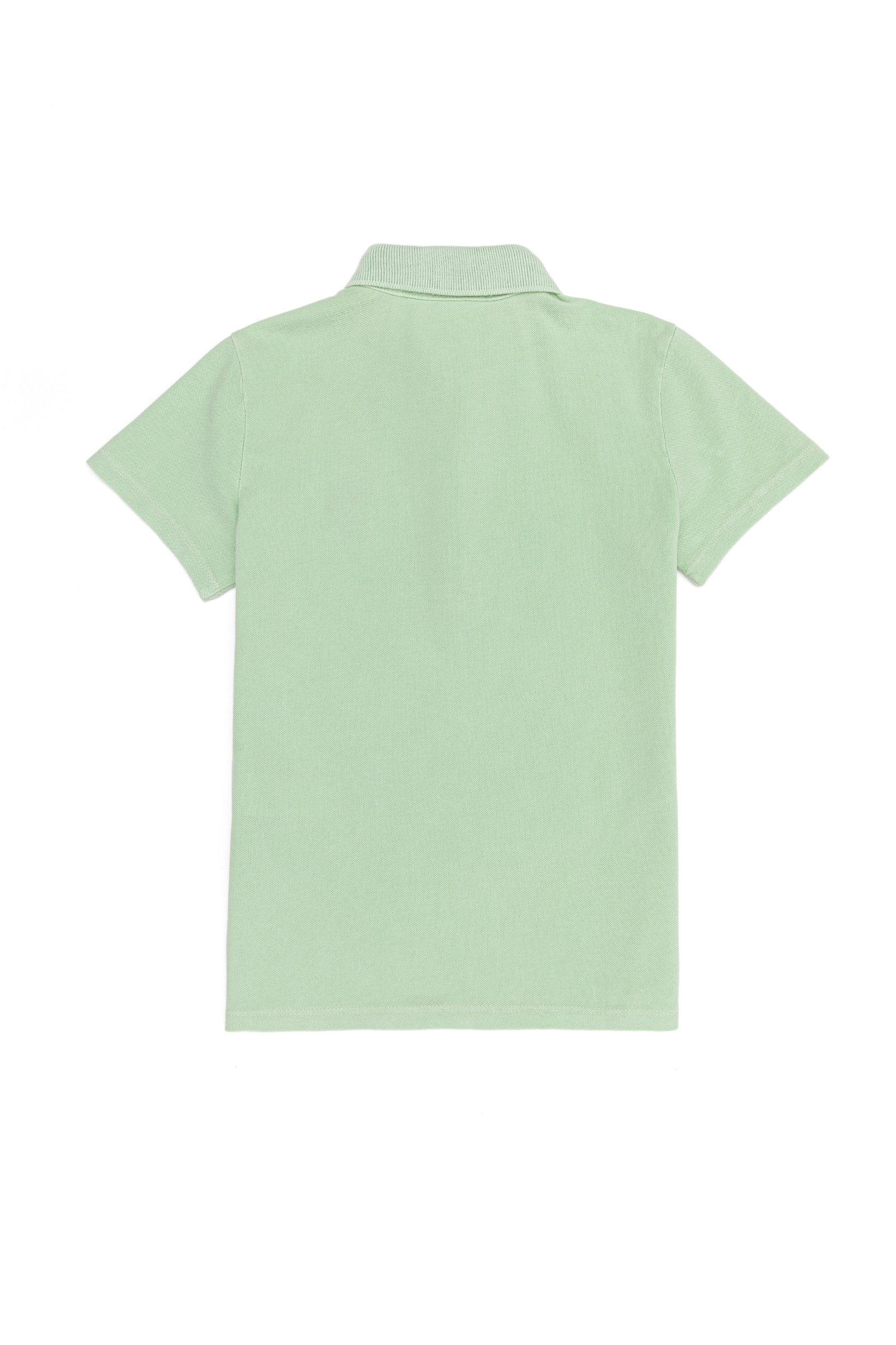 تی شرت یقه پولو نعناعی  استاندارد فیت آستین کوتاه دخترانه یو اس پولو