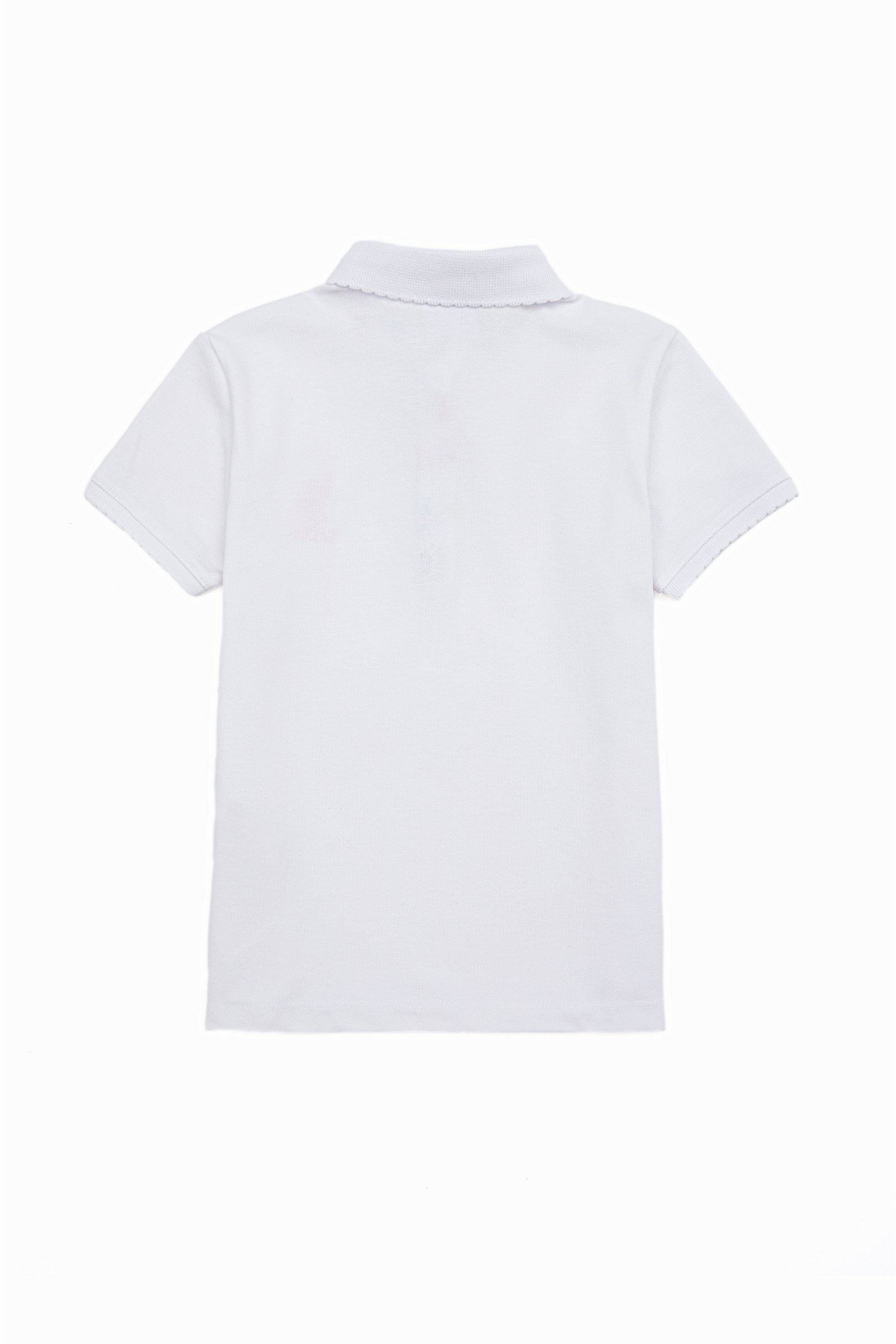 تی شرت  سفید  استاندارد فیت  دخترانه یو اس پولو