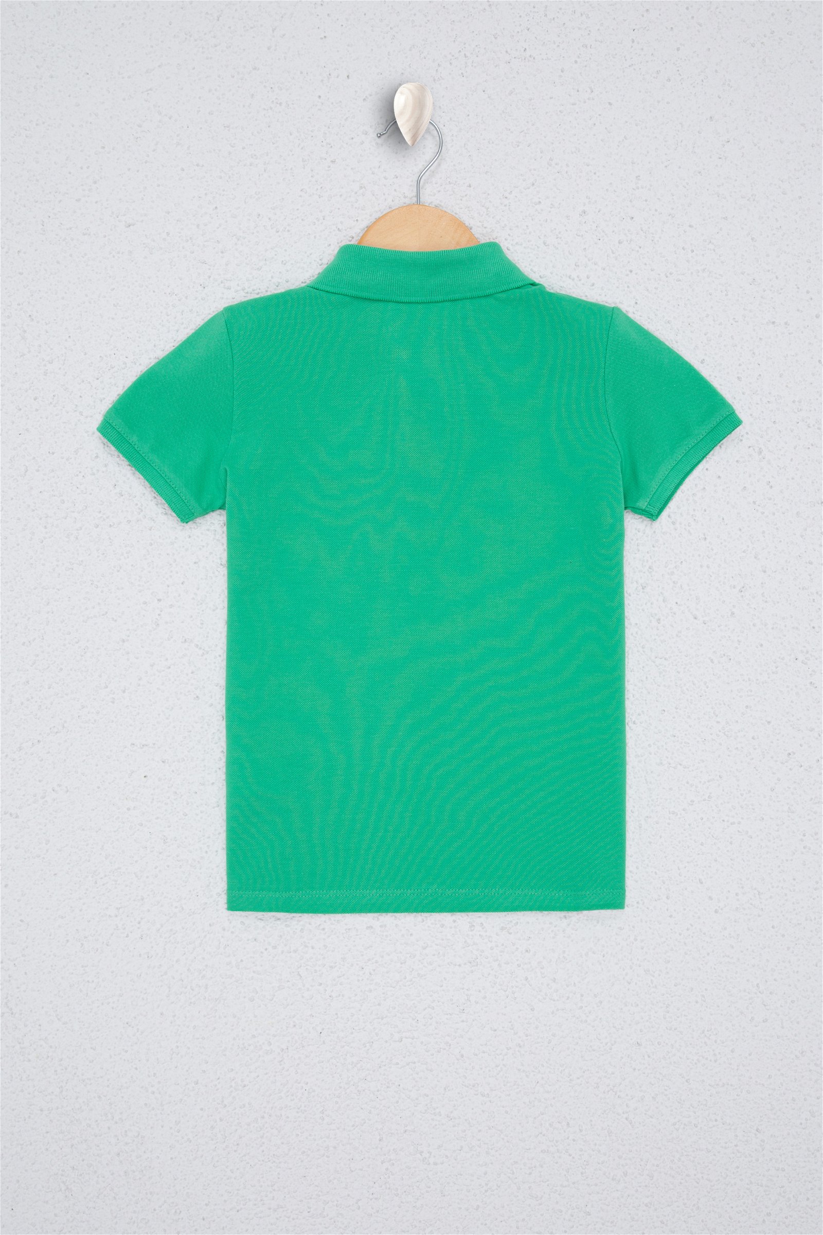 تی شرت یقه پولو سبز  استاندارد فیت آستین کوتاه پسرانه یو اس پولو