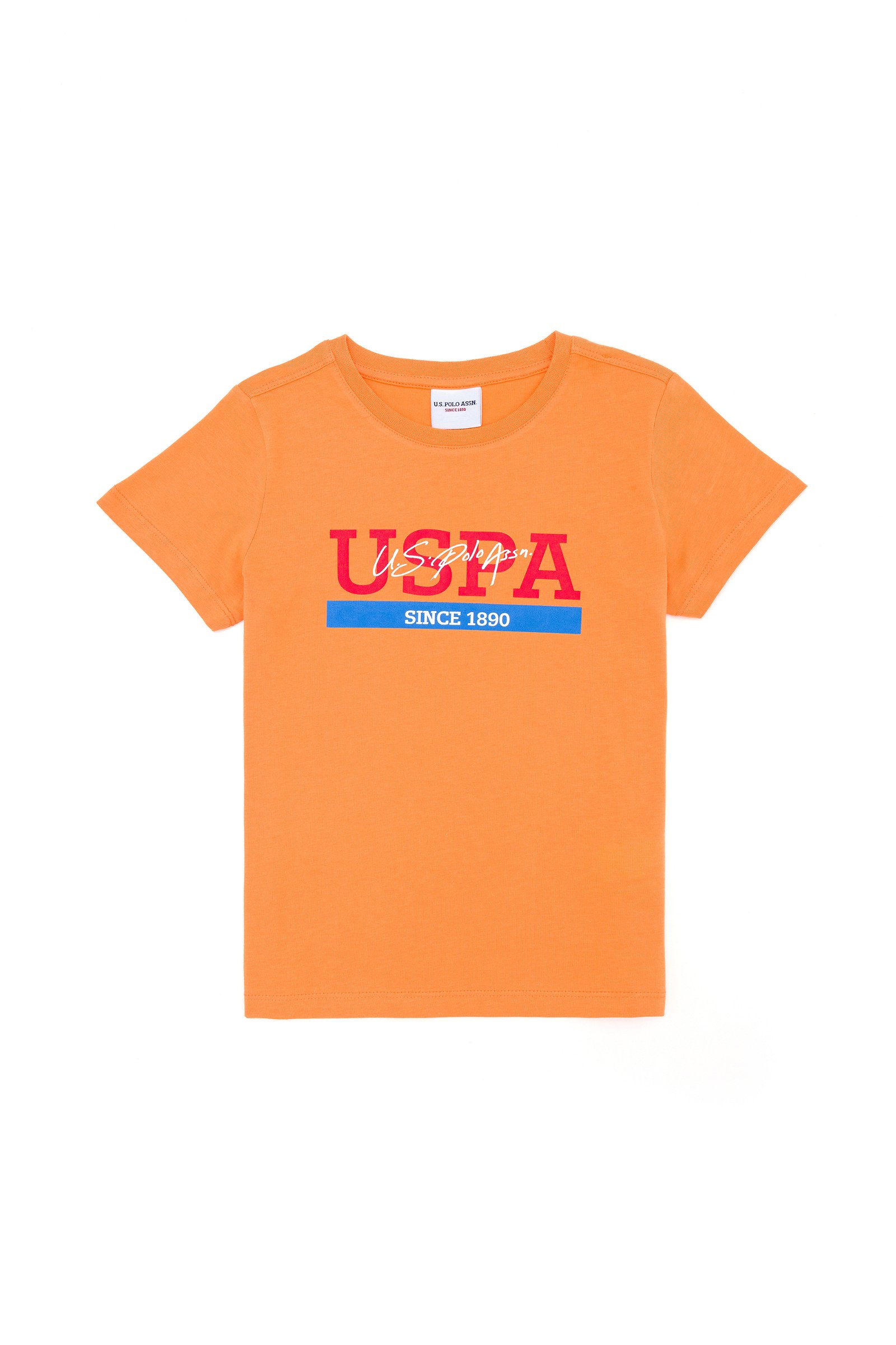 تی شرت  نارنجی  استاندارد فیت  پسرانه یو اس پولو | US POLO ASSN