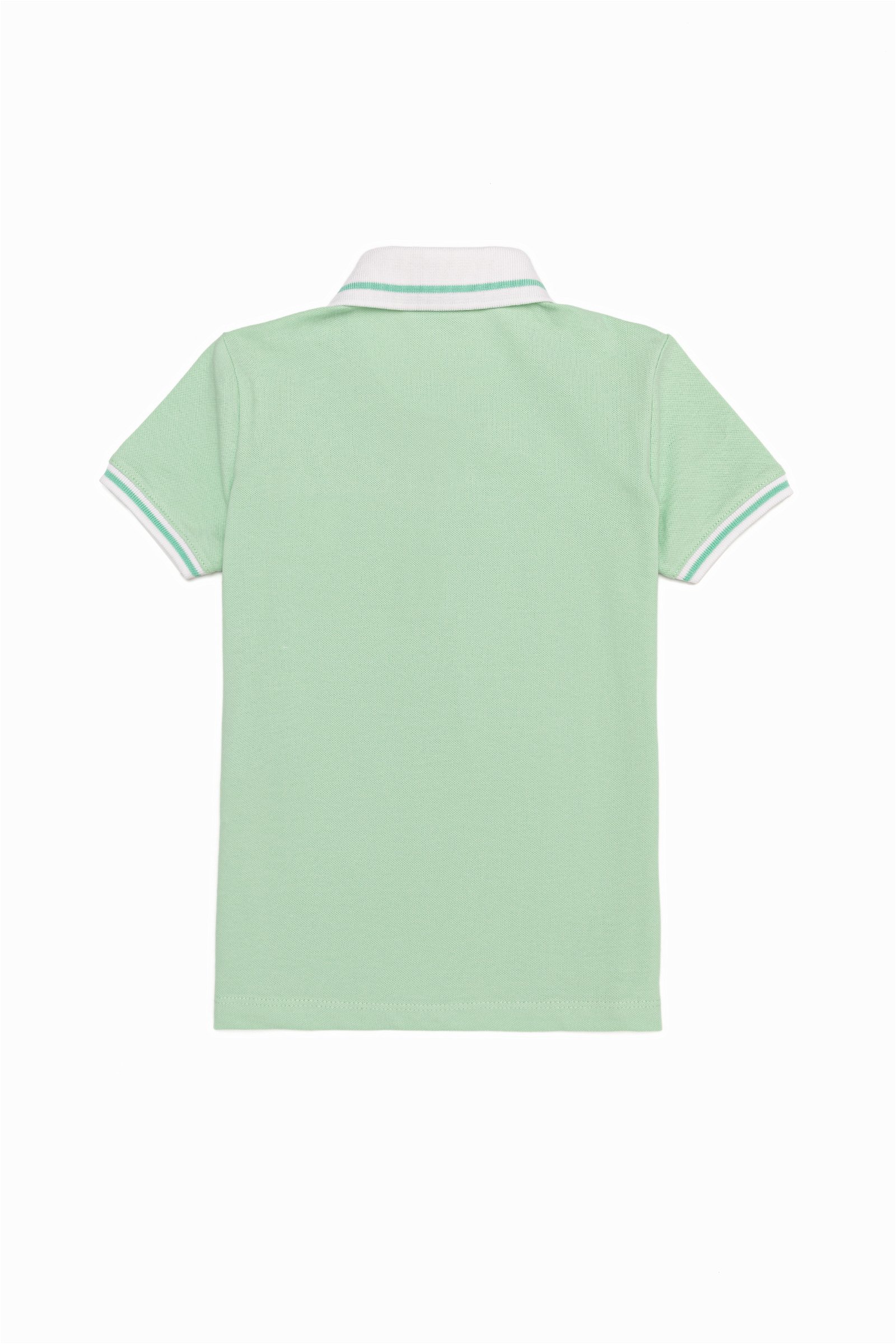 تی شرت یقه پولو نعناعی  اندامی  دخترانه یو اس پولو | US POLO ASSN