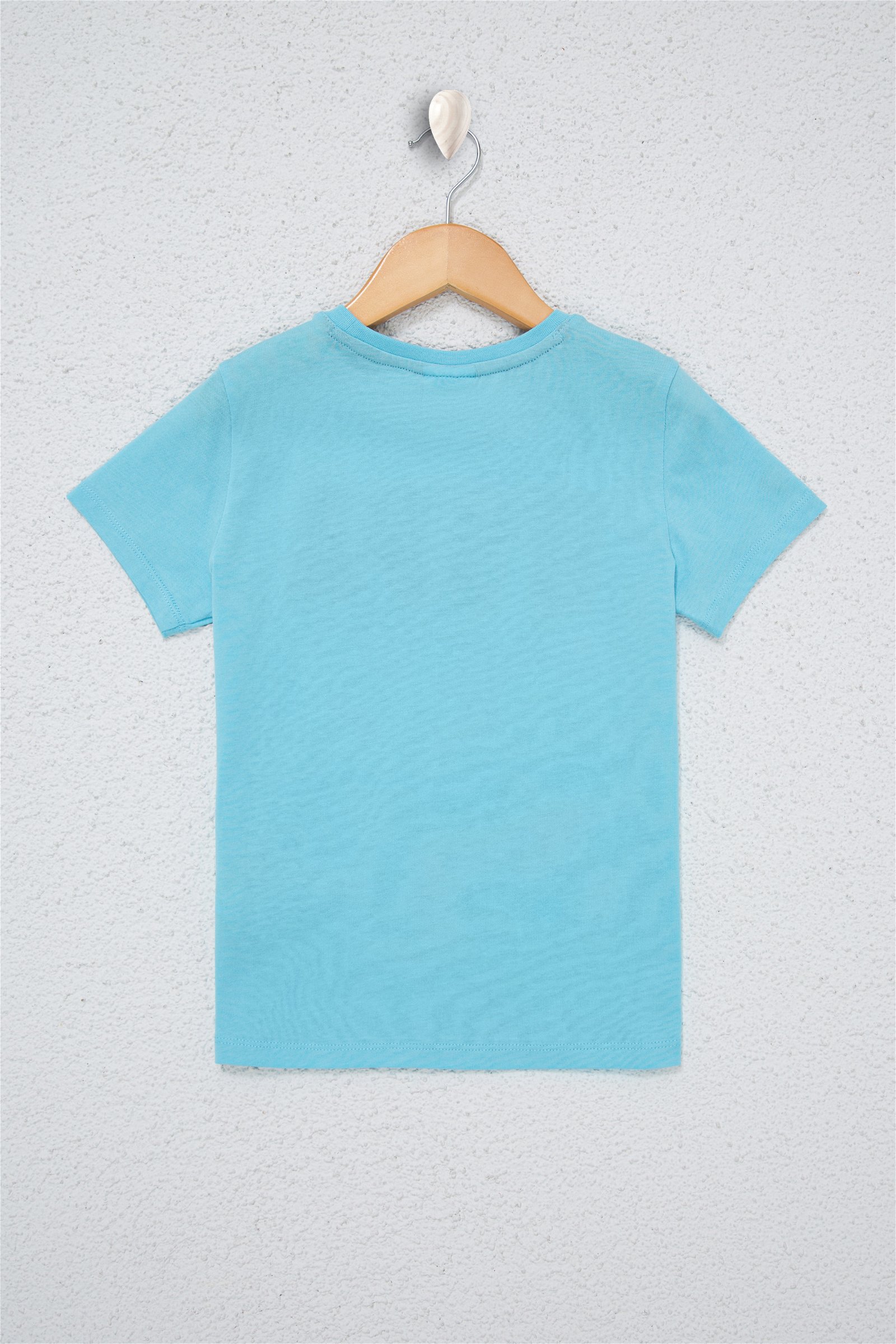 تی شرت یقه گرد فیروزه ای  استاندارد فیت آستین کوتاه پسرانه یو اس پولو | US POLO ASSN