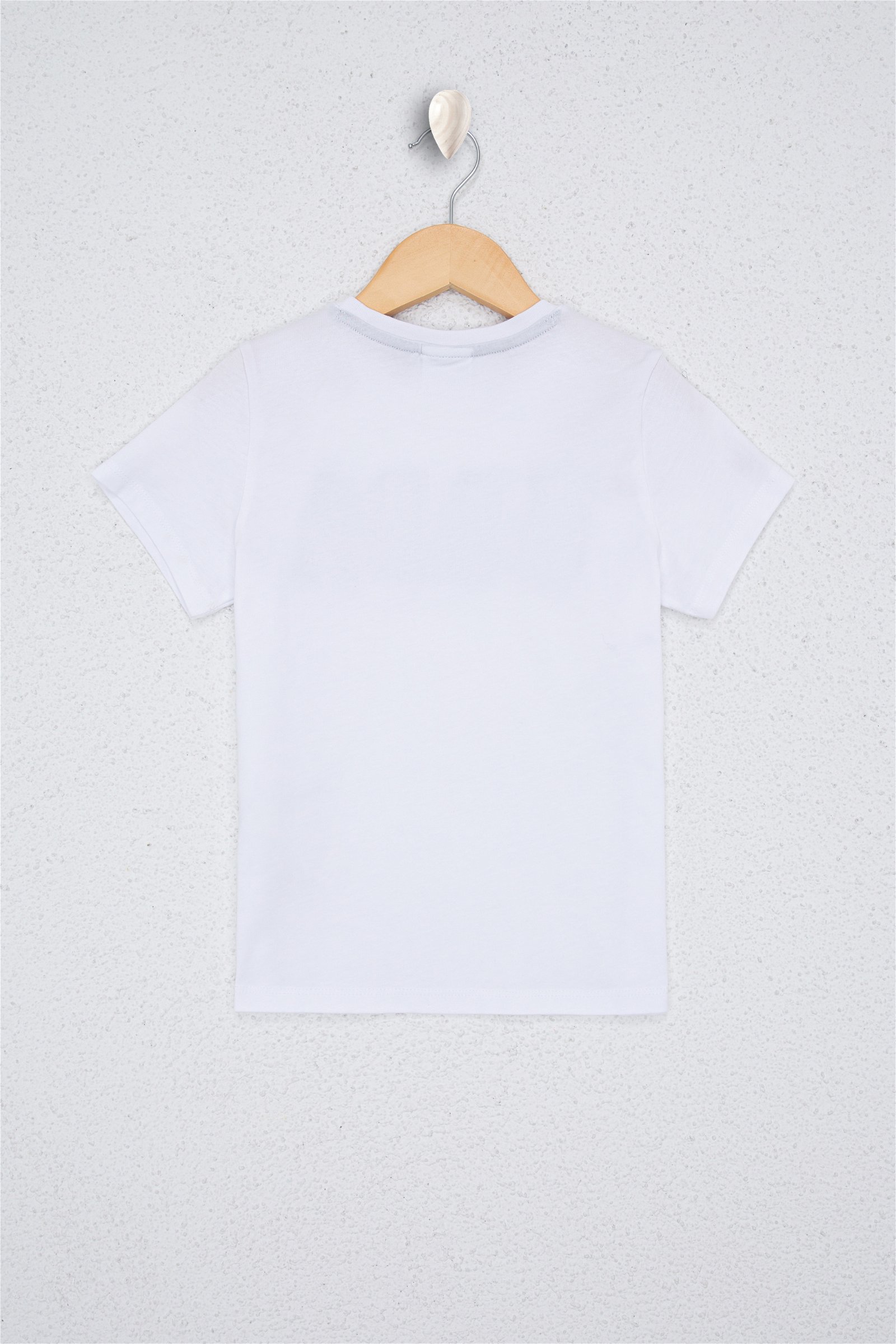 تی شرت یقه گرد سفید  استاندارد فیت آستین کوتاه پسرانه یو اس پولو | US POLO ASSN