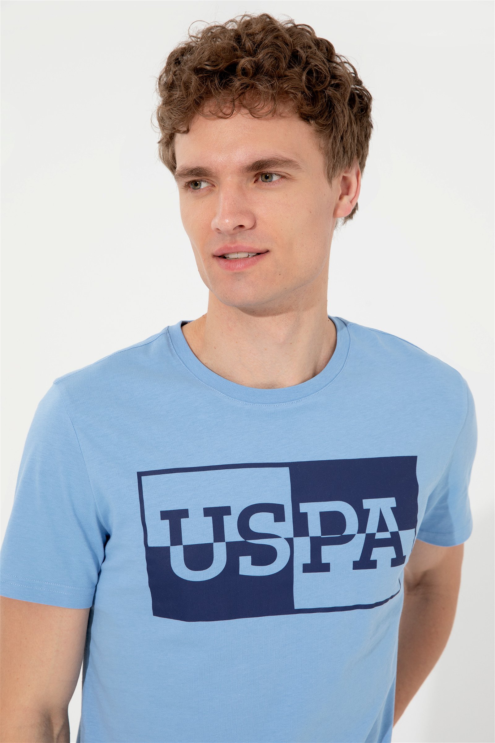 تی شرت یقه گرد آبی تیره  اندامی آستین کوتاه مردانه یو اس پولو | US POLO ASSN