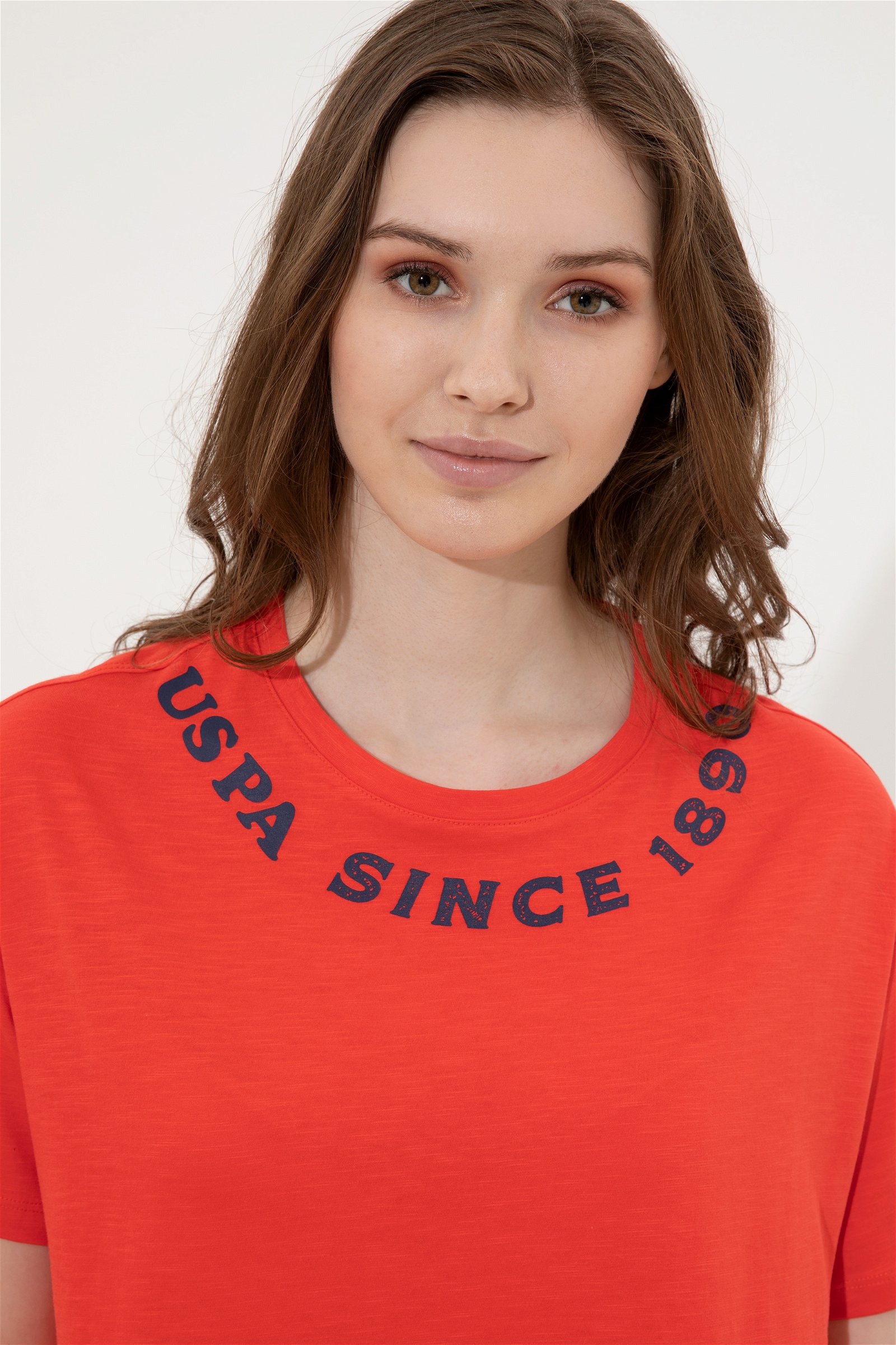 تی شرت  قرمز  Crop Top  زنانه یو اس پولو | US POLO ASSN