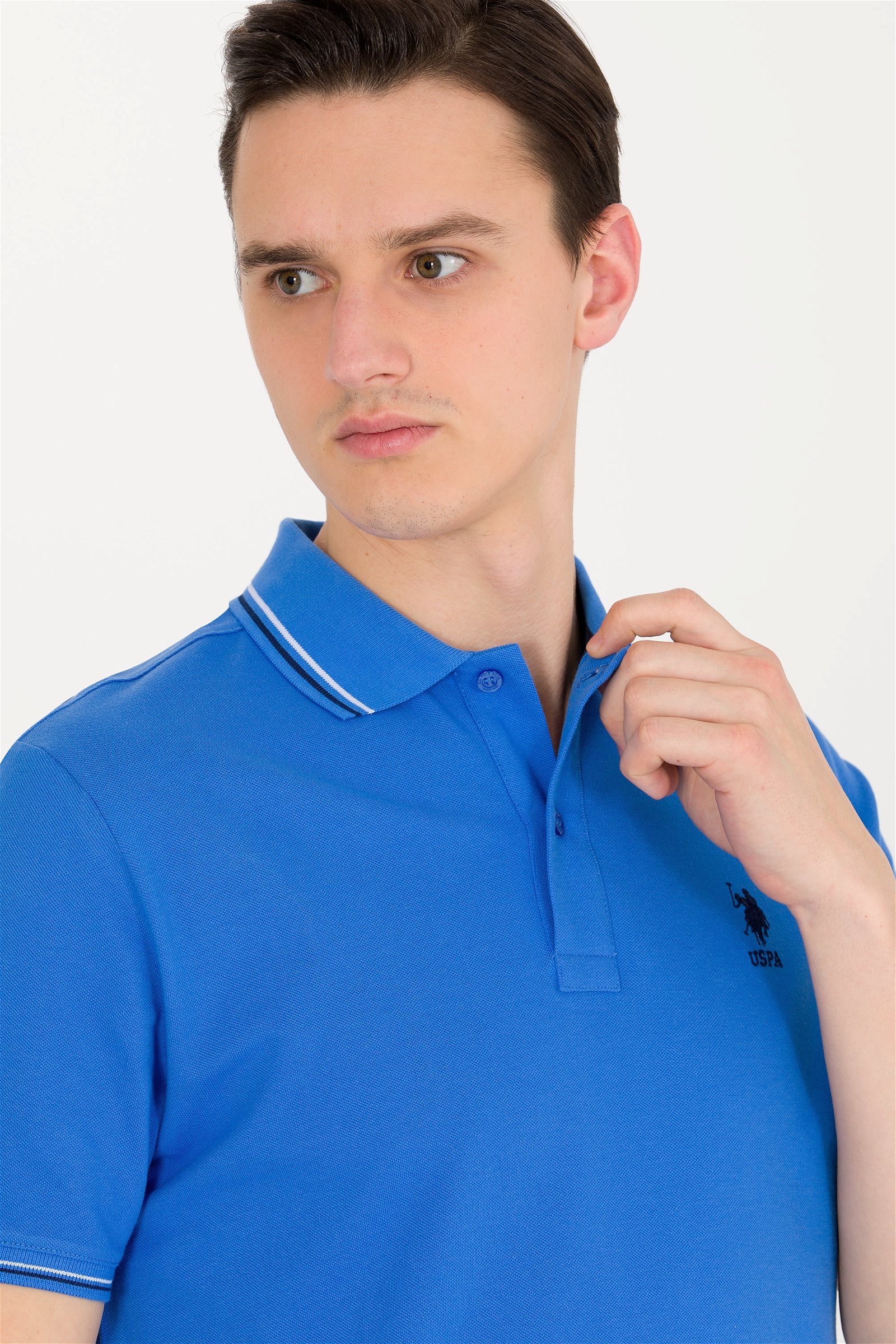 تی شرت یقه پولو آبی  رگولار  مردانه یو اس پولو | US POLO ASSN