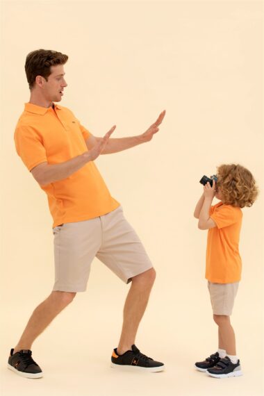 تی شرت یقه پولو نارنجی  رگولار  مردانه یو اس پولو | US POLO ASSN