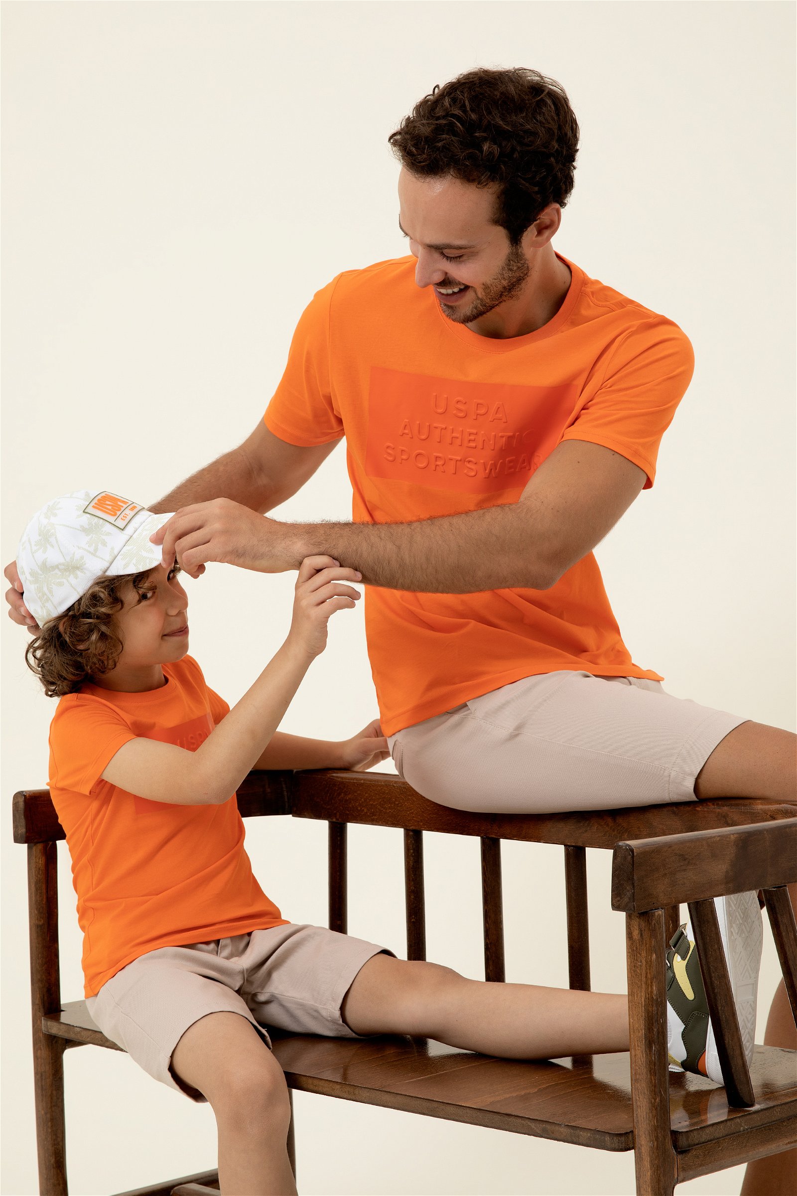 تی شرت یقه گرد نارنجی  استاندارد فیت آستین کوتاه پسرانه یو اس پولو | US POLO ASSN