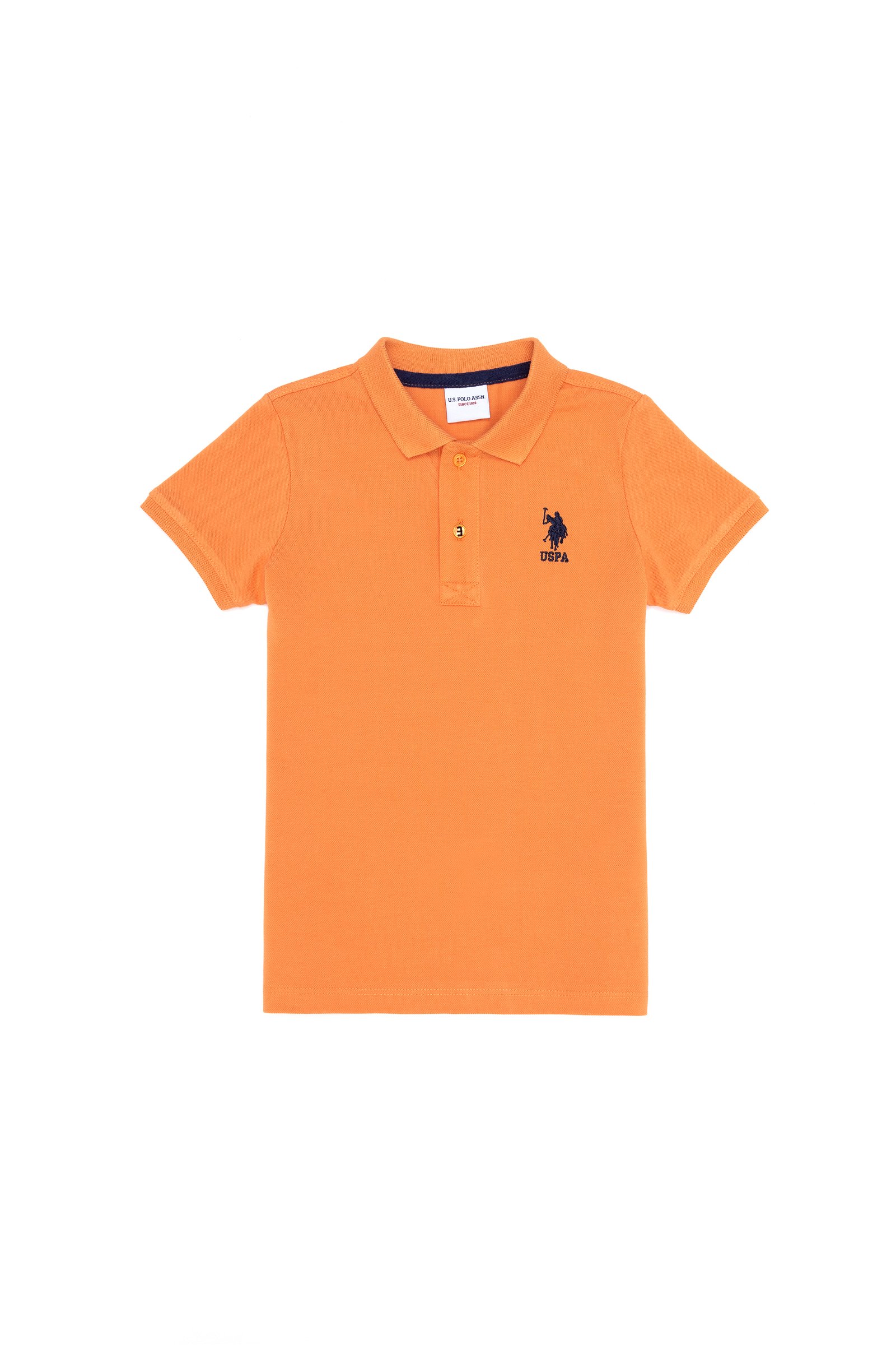 تی شرت یقه پولو نارنجی  استاندارد فیت  پسرانه یو اس پولو | US POLO ASSN