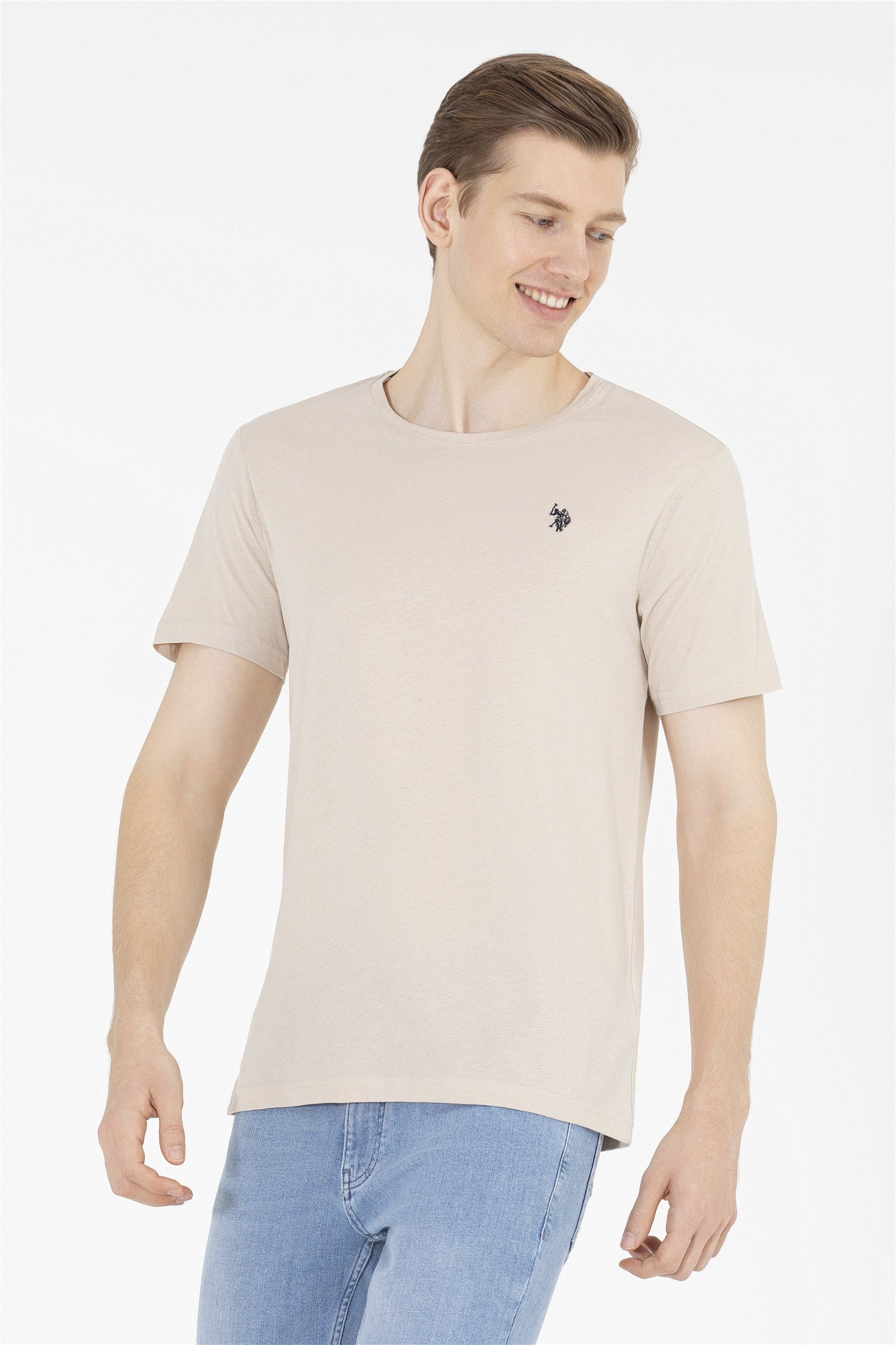 تی شرت یقه گرد خاکستری  رگولار آستین کوتاه مردانه یو اس پولو | US POLO ASSN