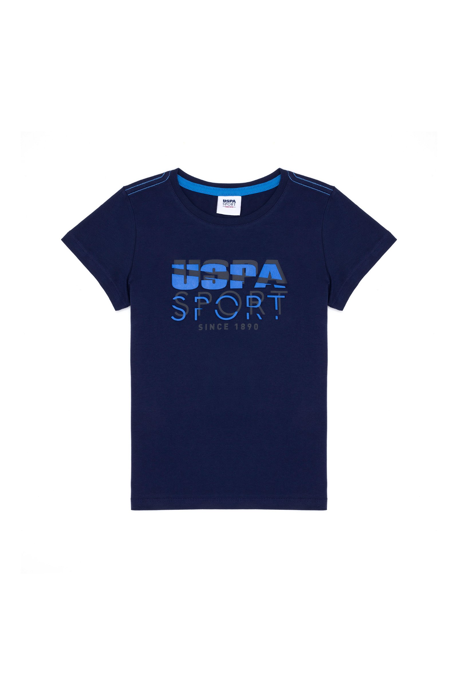 تی شرت یقه گرد لاجورد  استاندارد فیت  پسرانه یو اس پولو | US POLO ASSN