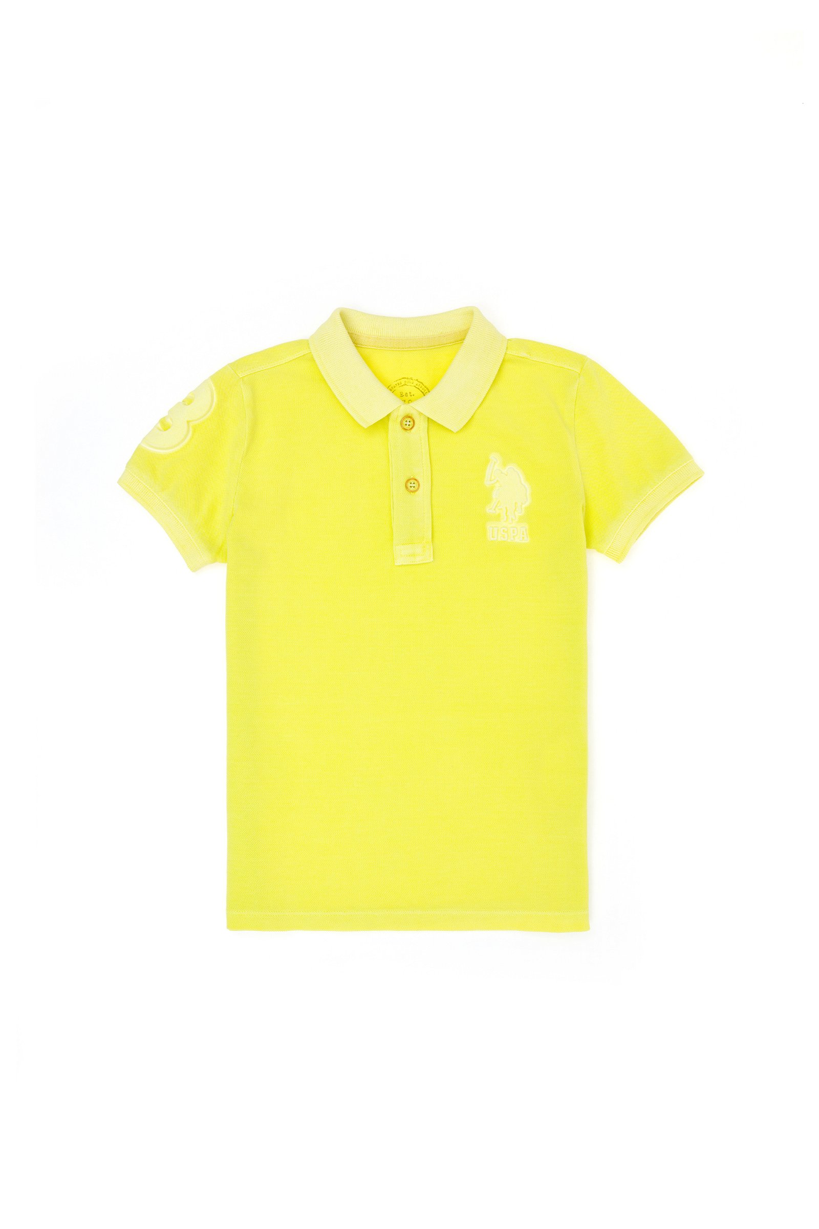 تی شرت یقه پولو لیمویی  استاندارد فیت  پسرانه یو اس پولو | US POLO ASSN