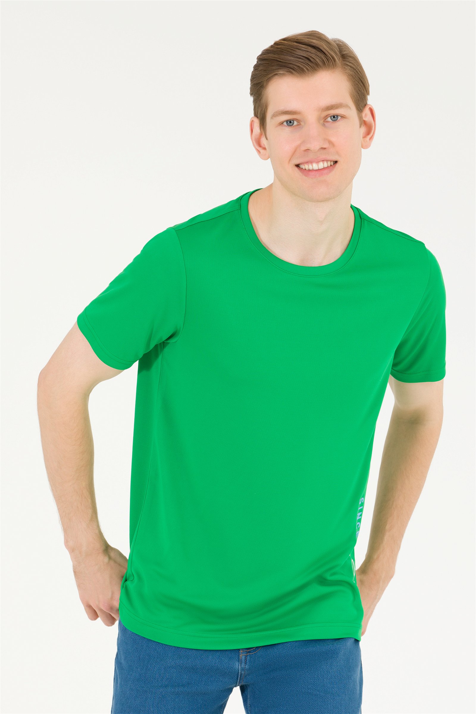 تی شرت یقه گرد سبز  رگولار آستین کوتاه مردانه یو اس پولو | US POLO ASSN