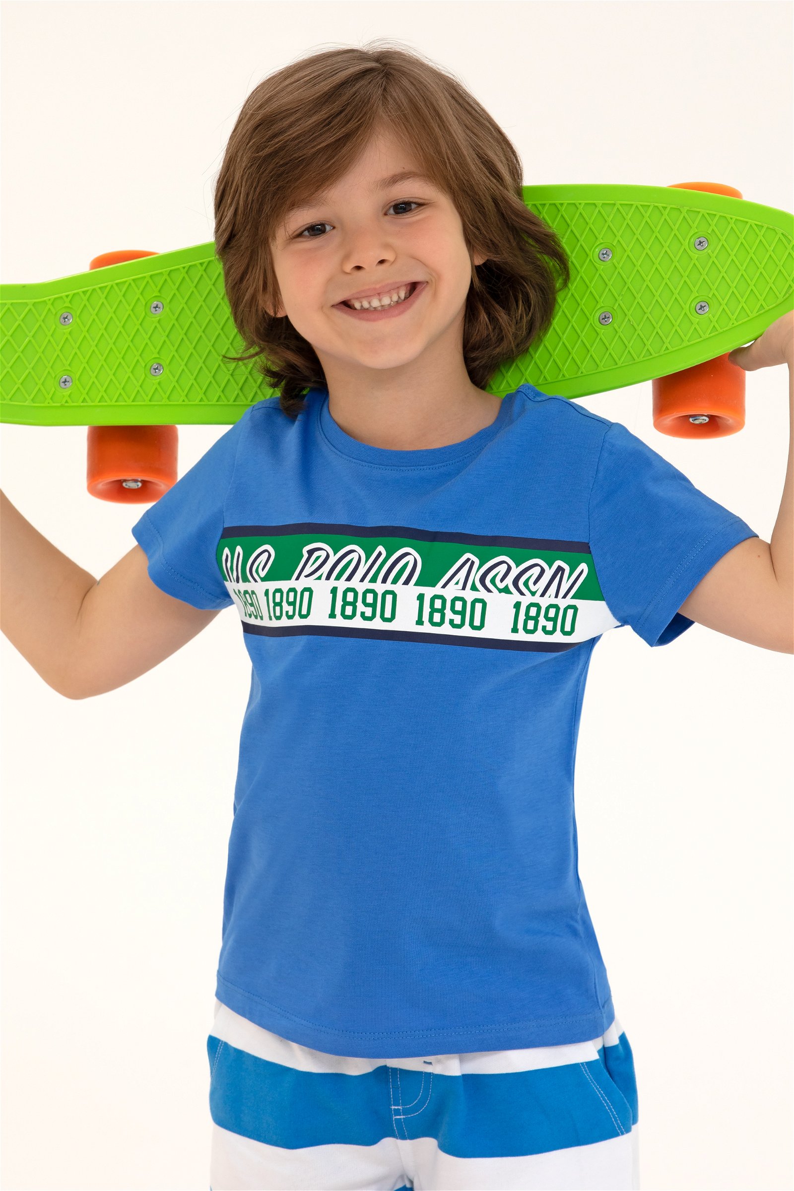 تی شرت  آبی  استاندارد فیت  پسرانه یو اس پولو | US POLO ASSN