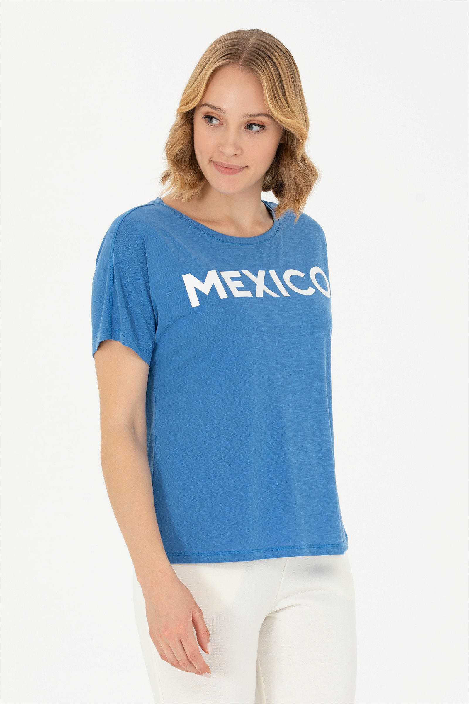 تی شرت  آبی  Crop Top  زنانه یو اس پولو | US POLO ASSN