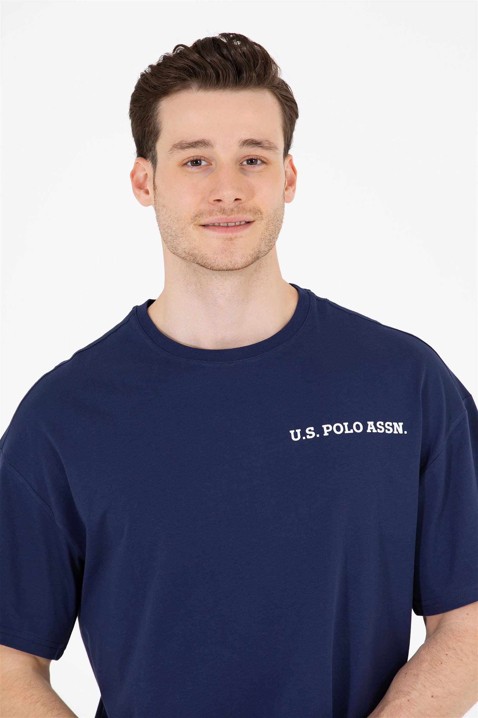 تی شرت یقه گرد لاجورد  Oversize آستین کوتاه مردانه یو اس پولو | US POLO ASSN