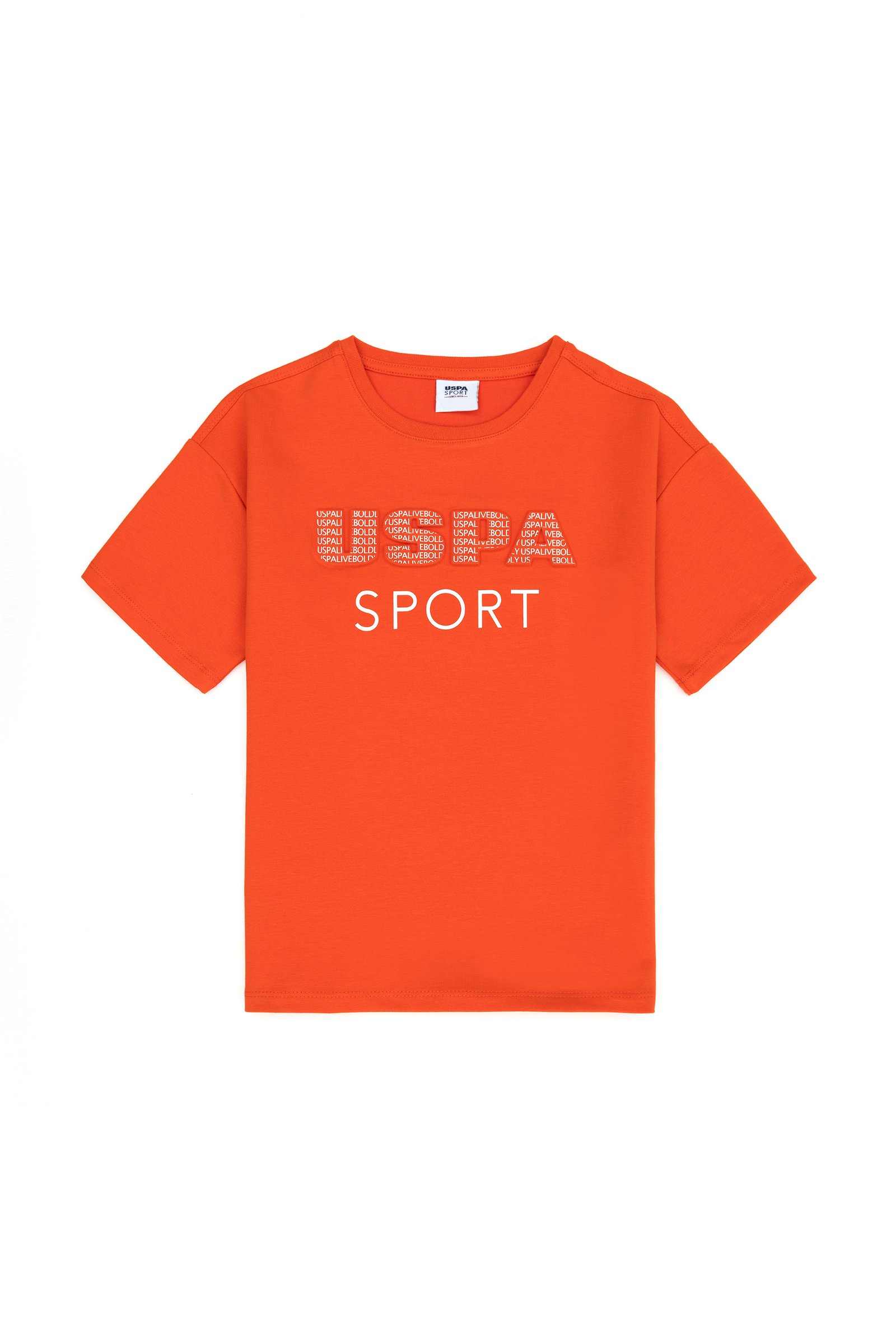تی شرت یقه گرد نارنجی  Oversize آستین کوتاه پسرانه یو اس پولو | US POLO ASSN