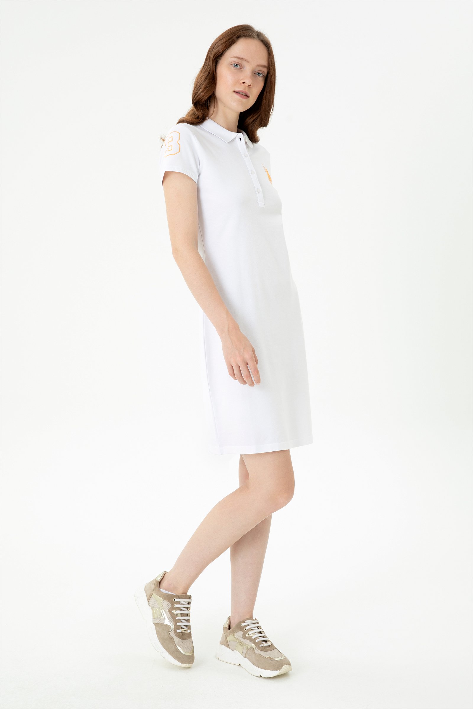 لباس بافته شده  سفید  استاندارد فیت  زنانه یو اس پولو | US POLO ASSN