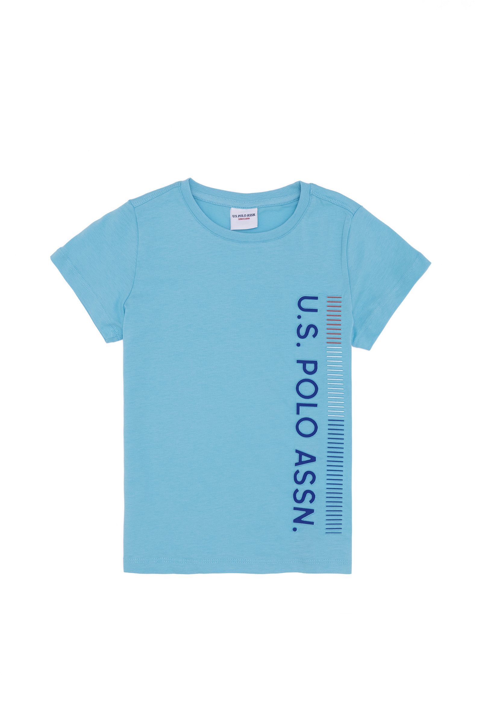 تی شرت یقه گرد فیروزه ای  استاندارد فیت آستین کوتاه پسرانه یو اس پولو | US POLO ASSN