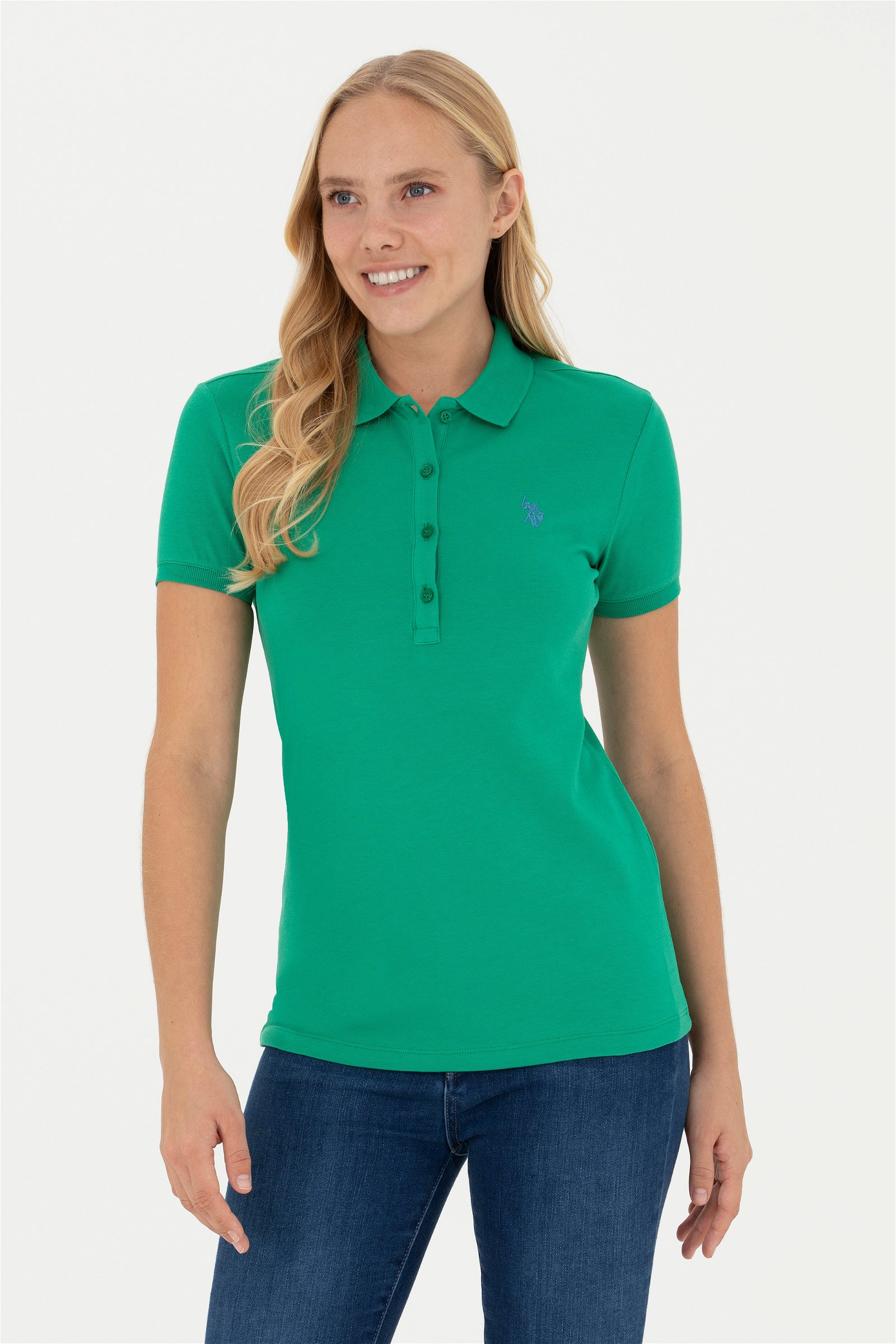 تی شرت  سبز  اندامی  زنانه یو اس پولو | US POLO ASSN